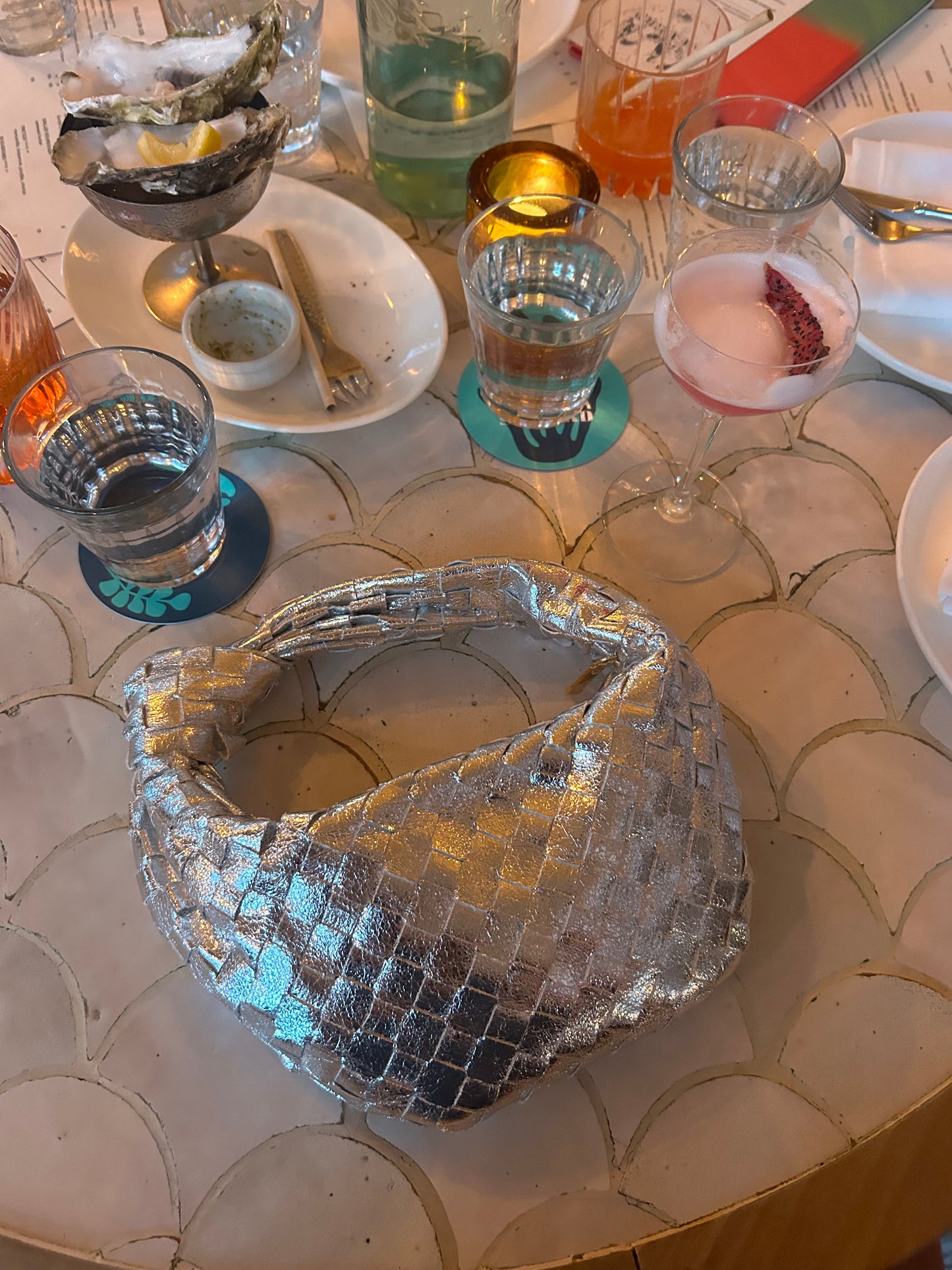 Silver knot bag