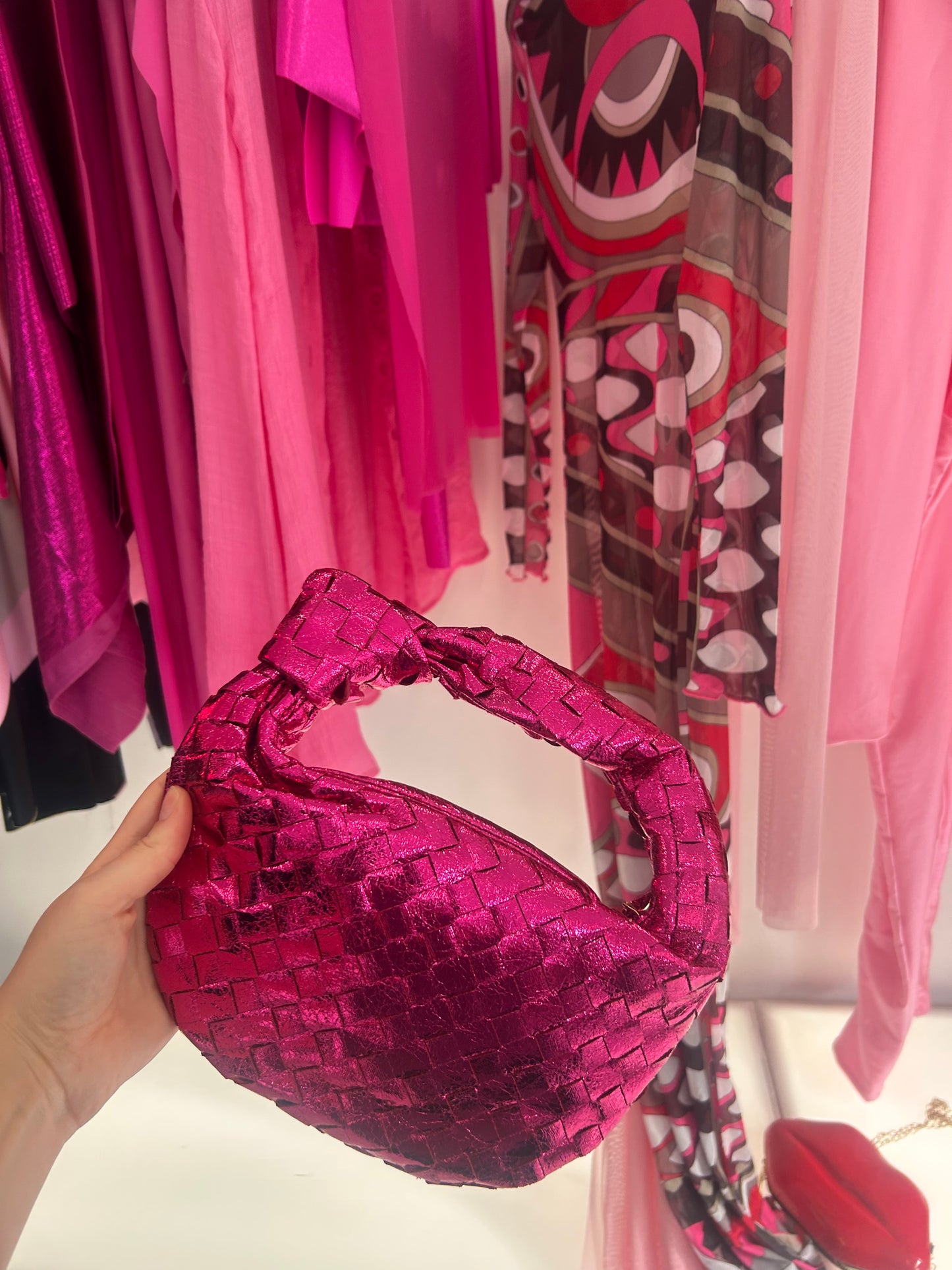 Pink knot bag